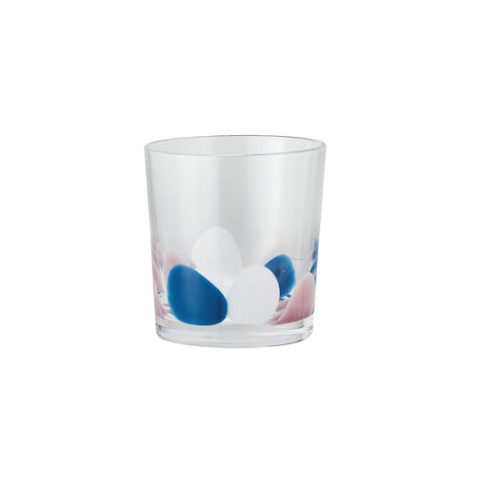 12 oz. Handmade Art Glass Drinking Glass, Multi Color Blue