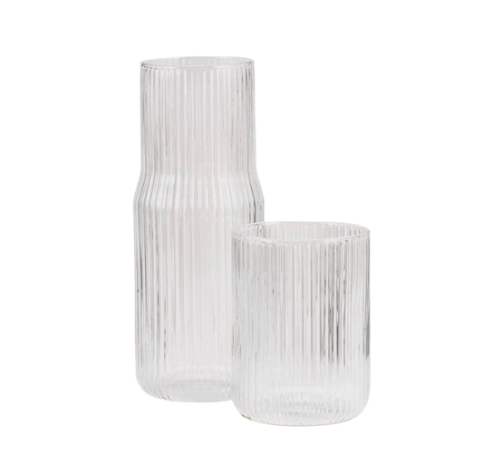 Ribbed Carafe - Clear