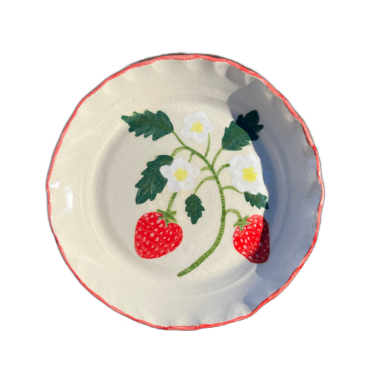 Strawberry Flowers Appetizer/Side Plate