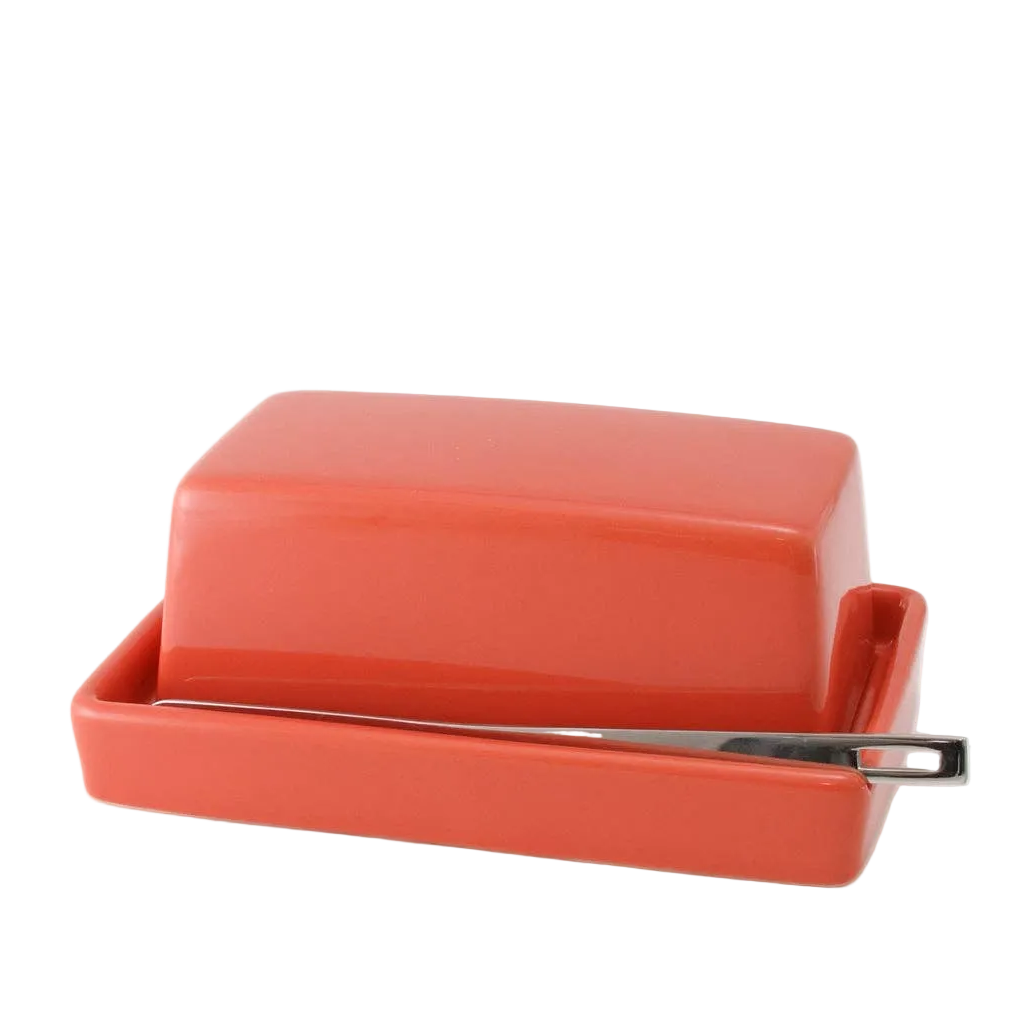 Butter Dish with Knife - Carrot