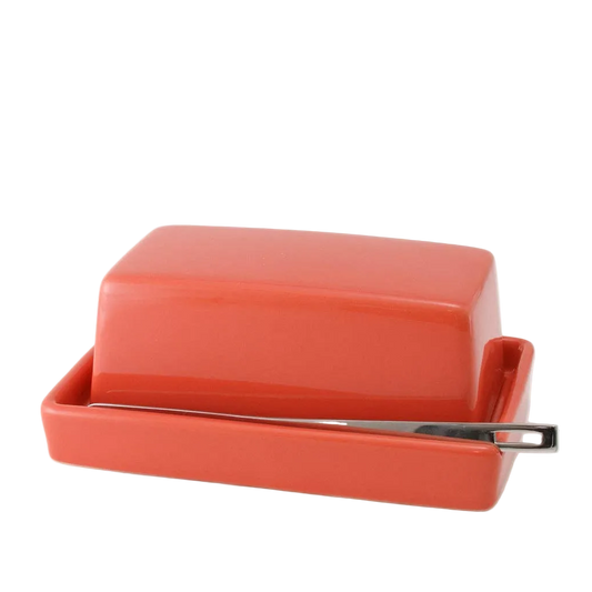 Butter Dish with Knife - Carrot
