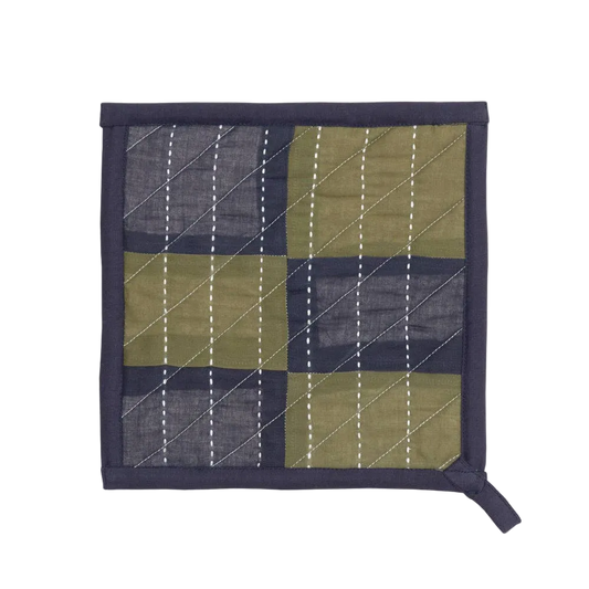 Trellis Colorblock Pot Holder - Pine