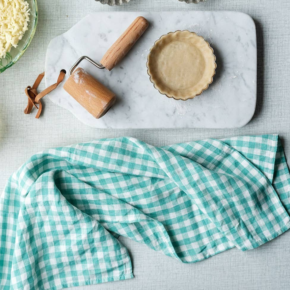 Green Check Linen Kitchen Cloth