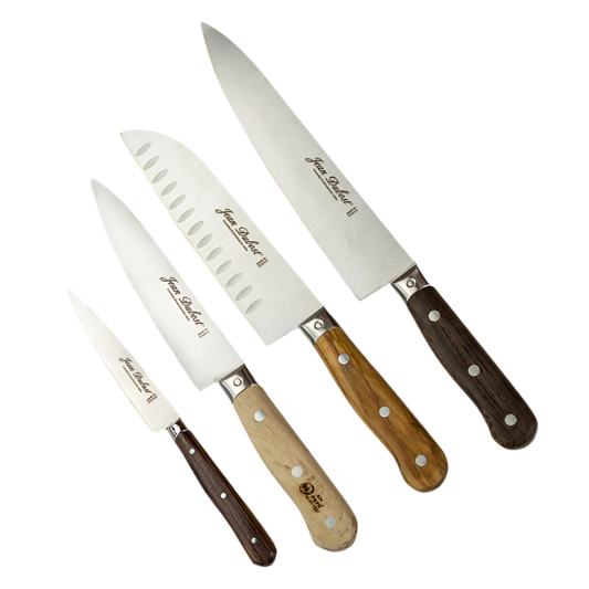 Jean Dubost 4 Kitchen Knives Set Mixed Woods