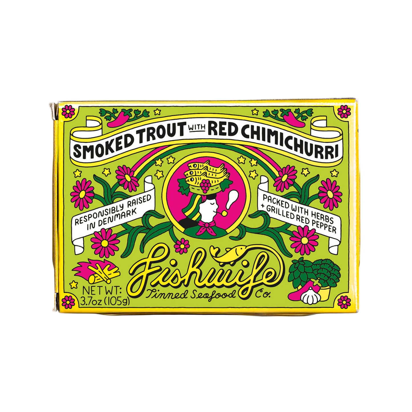 Smoked Rainbow Trout with Red Chimichurri