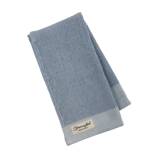 Storm Blue Washed Waffle Dishtowel