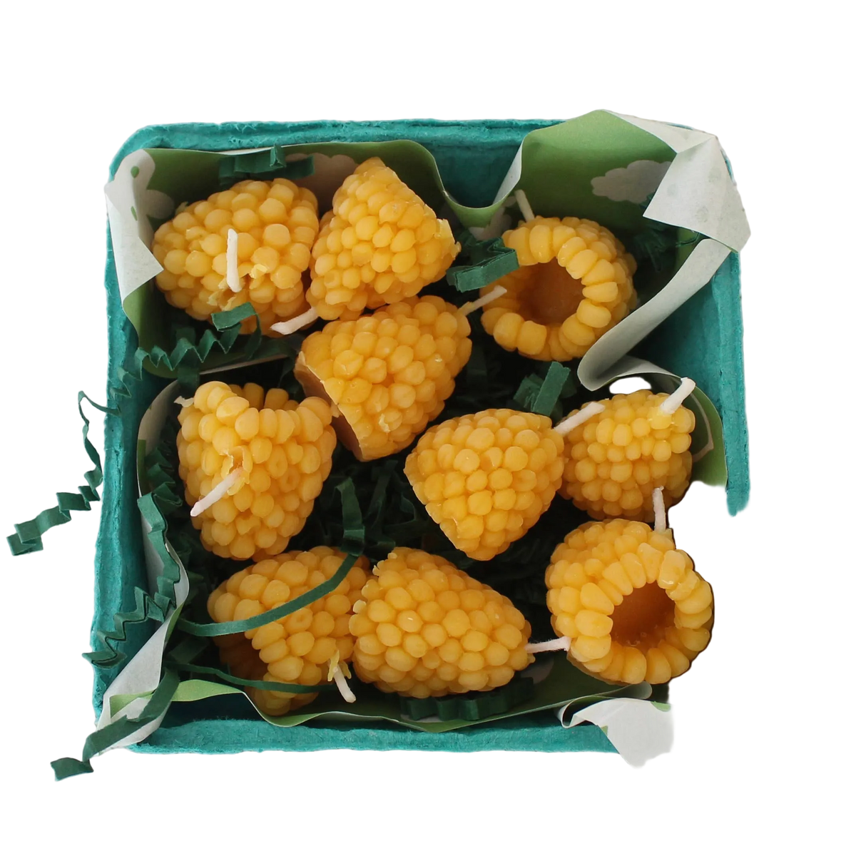 Golden Raspberry Beeswax Birthday Candles: 10