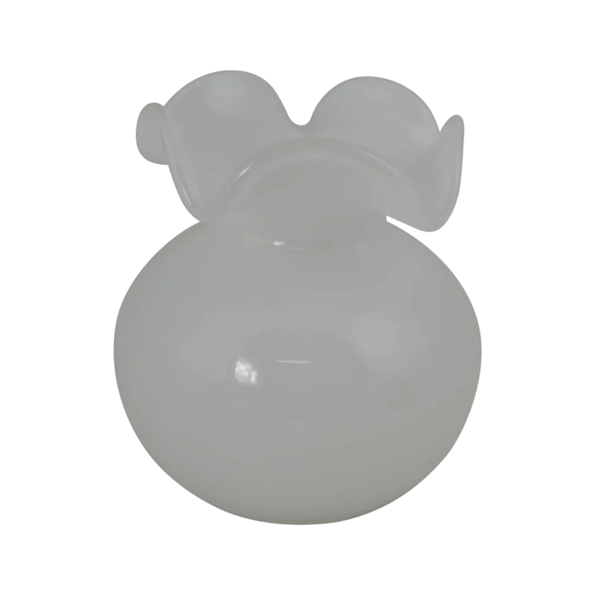 Handblown White Glass Vase