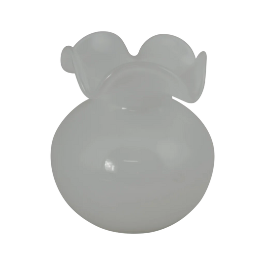 Handblown White Glass Vase