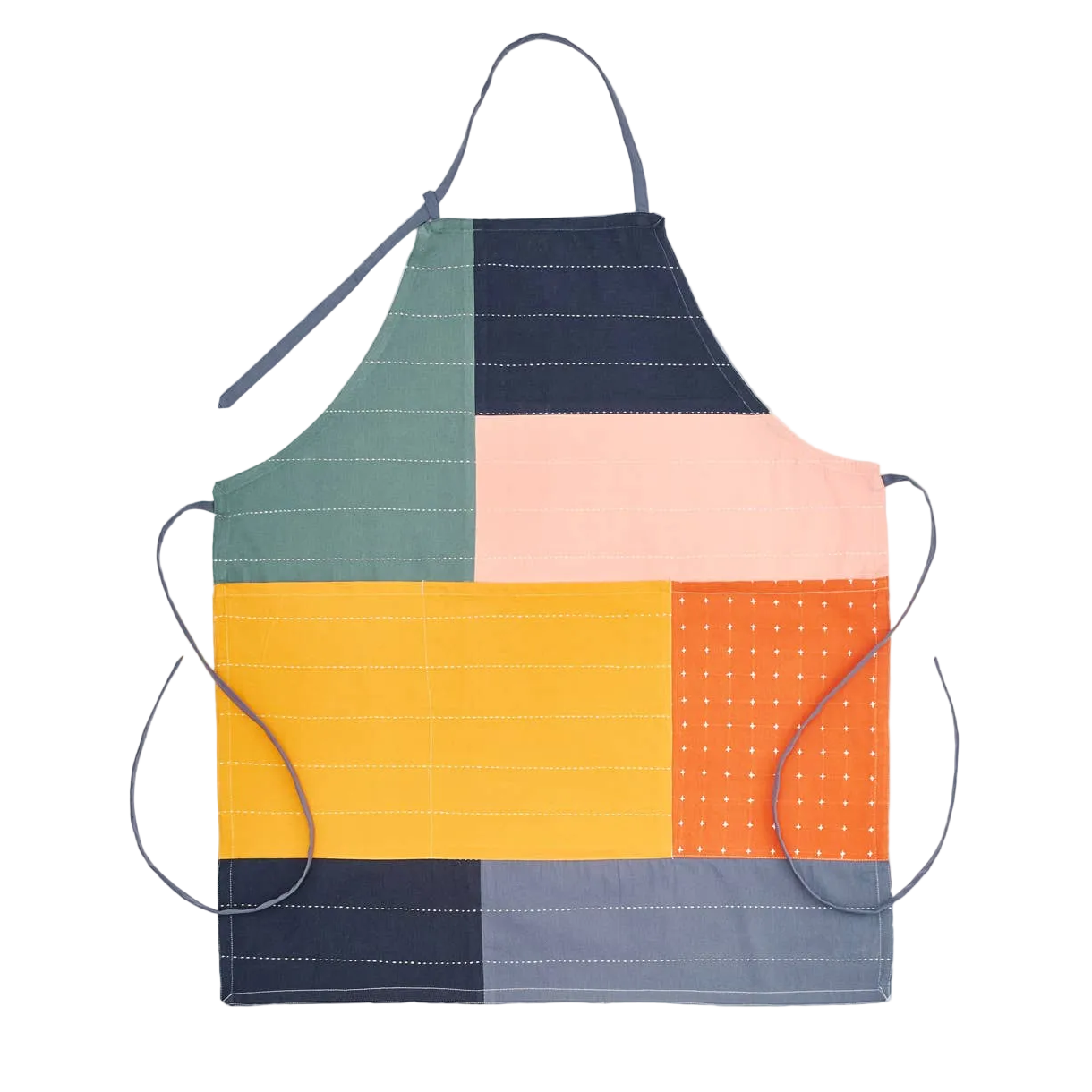 Colorblock Organic Cotton Bib Apron