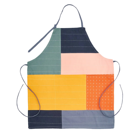 Colorblock Organic Cotton Bib Apron