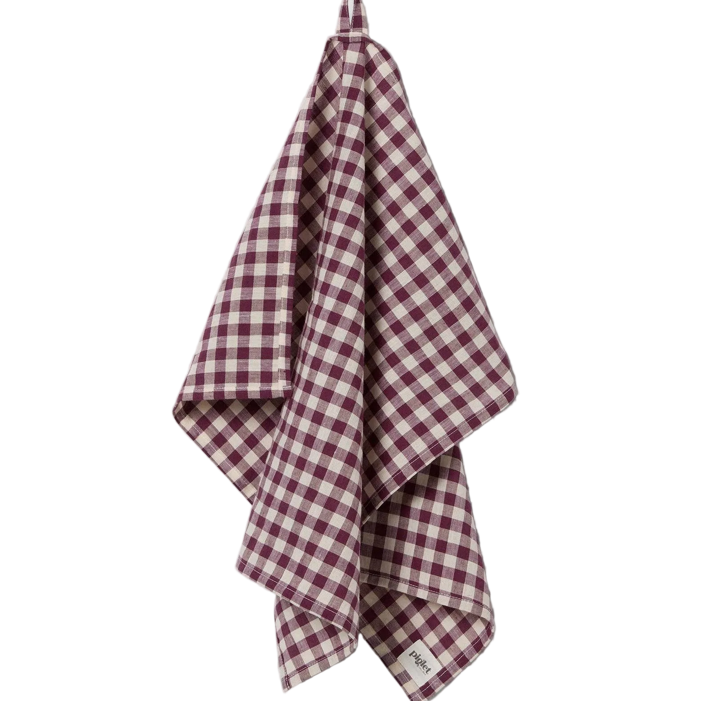 Berry Gingham Linen Blend Tea Towel