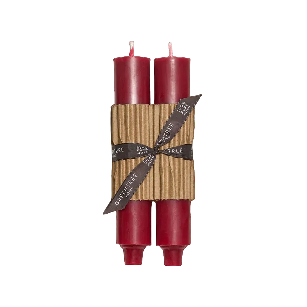 Wide Column Taper Candle Pair - Bittersweet
