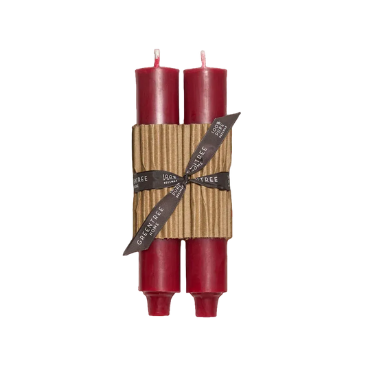 Wide Column Taper Candle Pair - Bittersweet