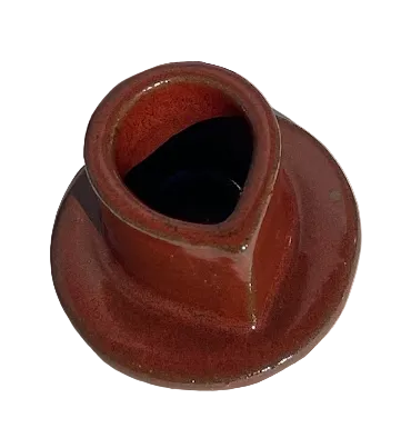 Stoneware Candle Holder : Burgundy