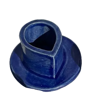 Stoneware Candle Holder : Blue