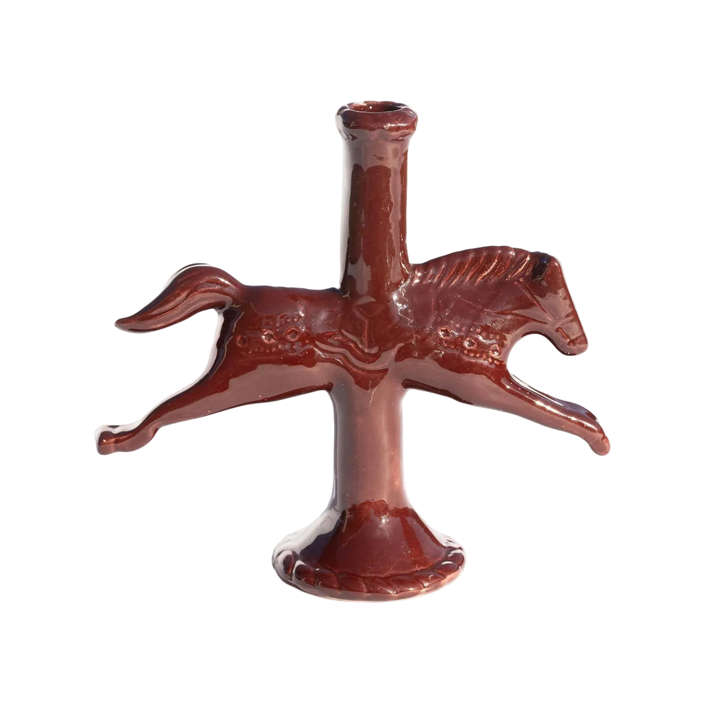 Dala Horse Candlestick Holder | Dark Chocolate