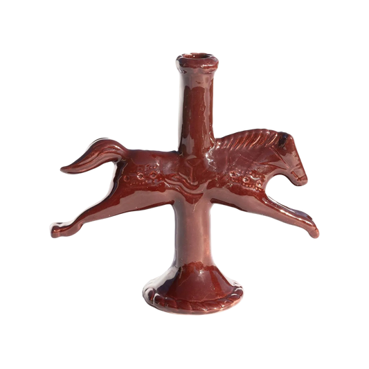 Dala Horse Candlestick Holder | Dark Chocolate