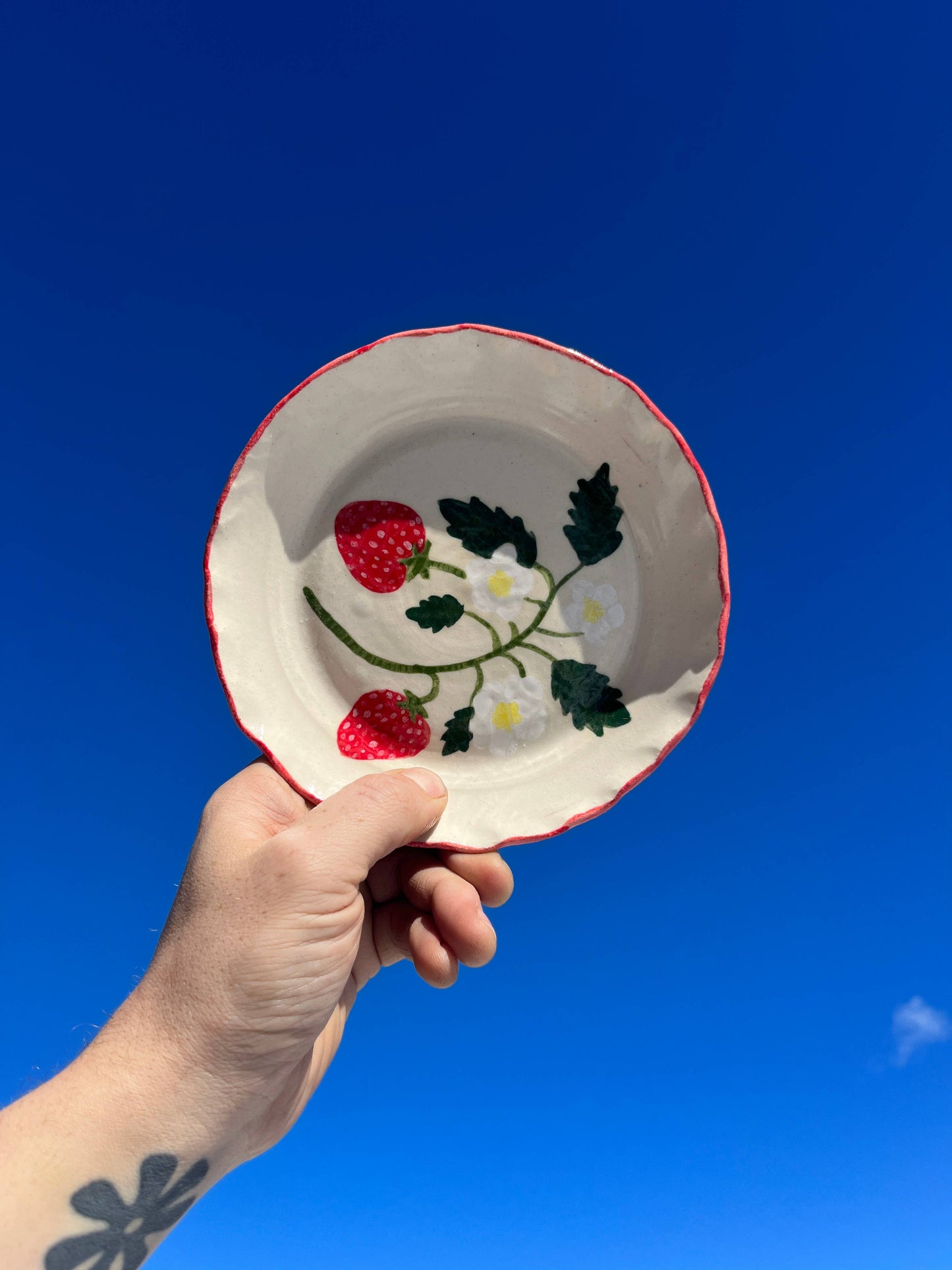 Strawberry Flowers Appetizer/Side Plate