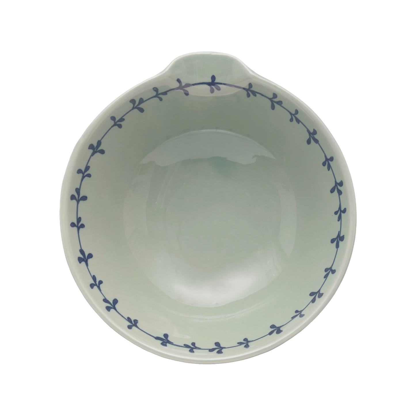 Light Blue Stoneware Bowl with Spout