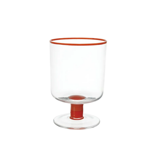 Orange & Pink Stemmed Glass
