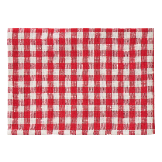 Red Check Linen Kitchen Cloth