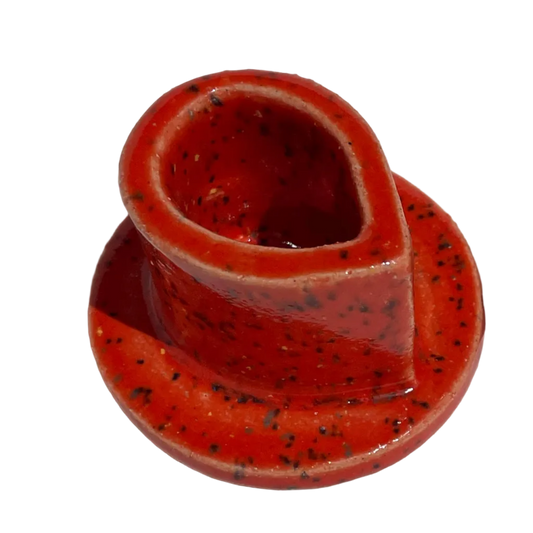 Party Stoneware Candle Holder: Red Speckle