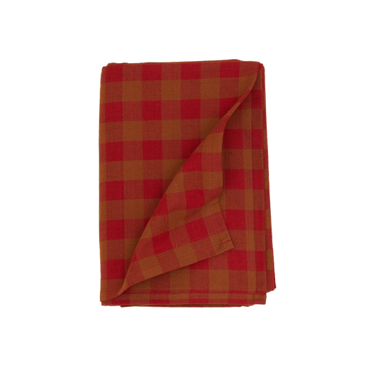 Gingham Tablecloth - Red + Terracotta
