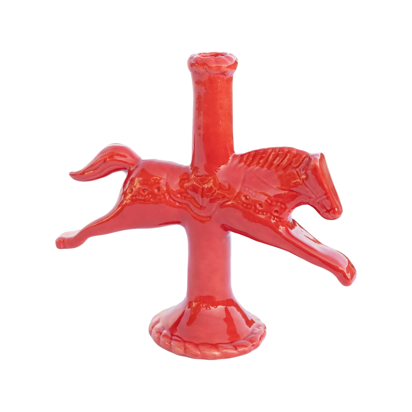 Dala Horse Candlestick Holder - Red