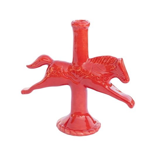 Dala Horse Candlestick Holder - Red