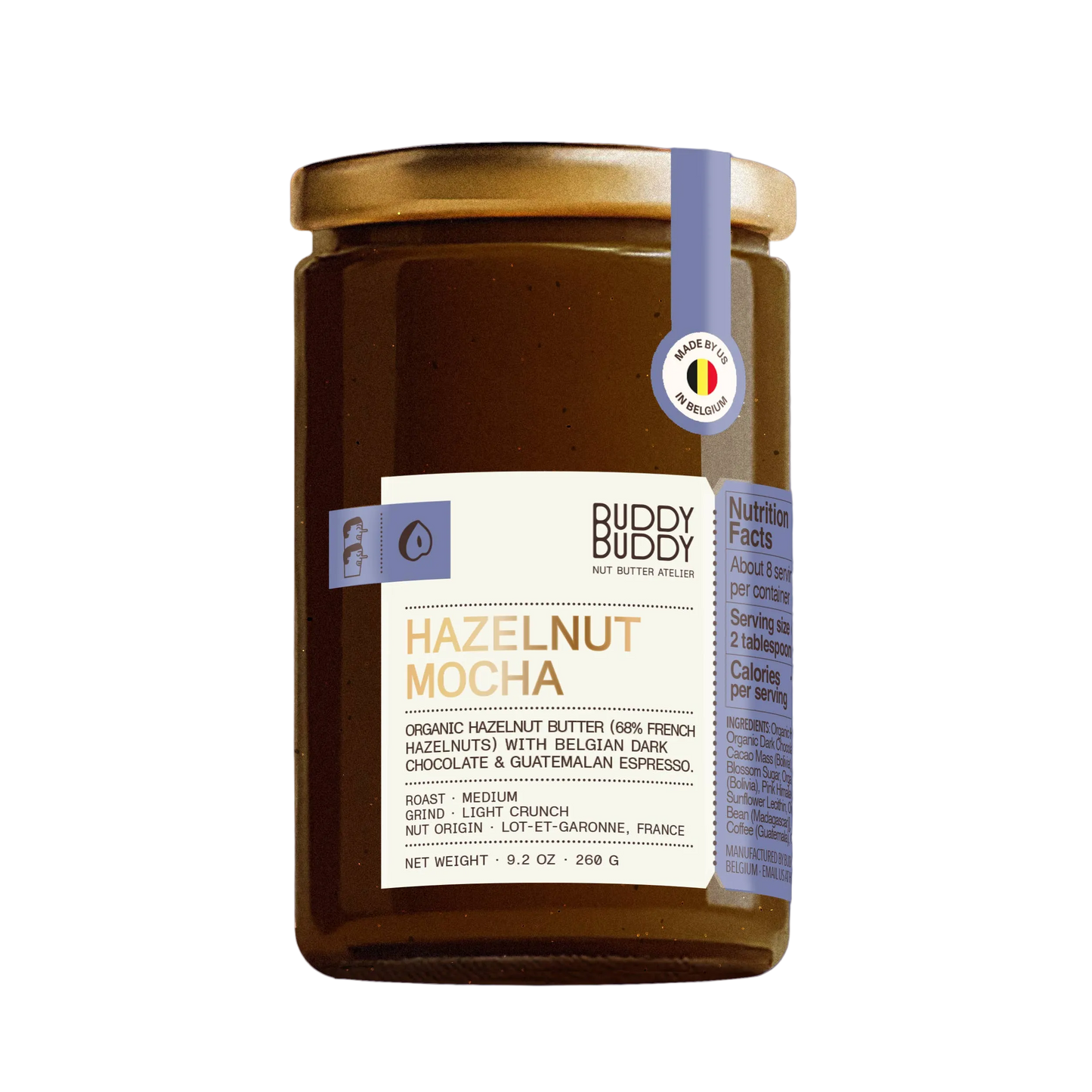 Organic Praline Mocha Nut Butter – Hazelnuts, Choc & Coffee