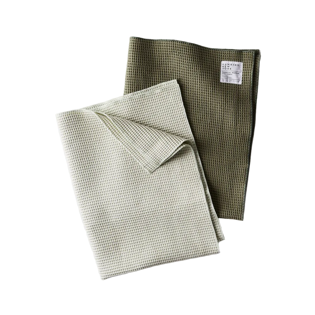 Waffle Dish Towel Set - Olive & Sage