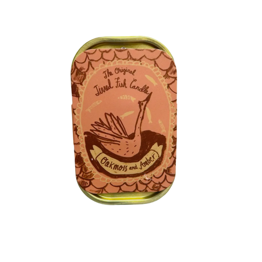 Tinned Fish Candle - Oakmoss & Amber Soy Wax Summer Gift