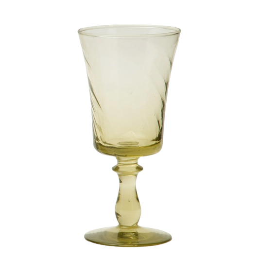 Colette Sage Green Handblown Wine Glass